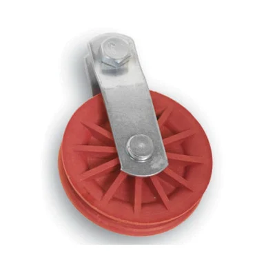 Pulley, 3-1/2 in OD, Red Nylon