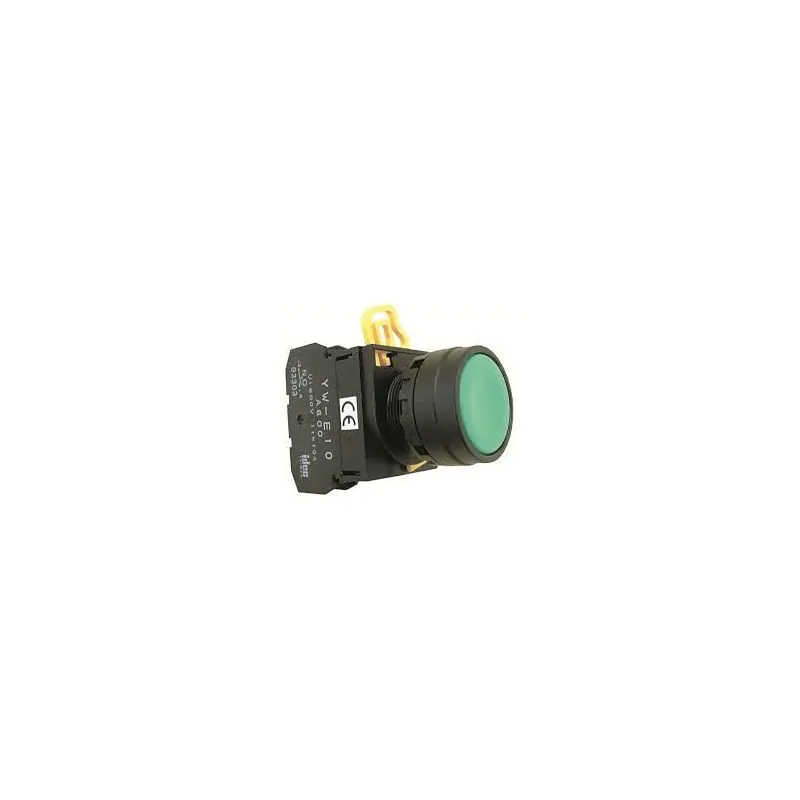 PUSH BUTTON SWITCH, Normally Open IDEC YW1B-M1E10G, Green Control Run, YW-E10 SPST 10A/600V