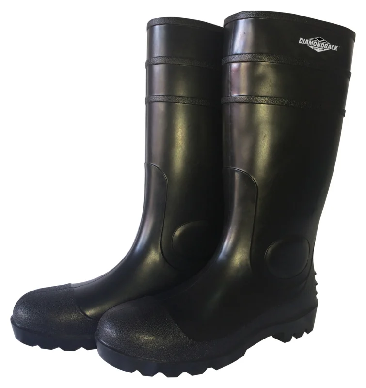 PVC Knee Boots Size 8 Matte Black
