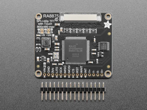 RA8875 Driver Board for 40-pin TFT Touch Displays - 800x480 Max