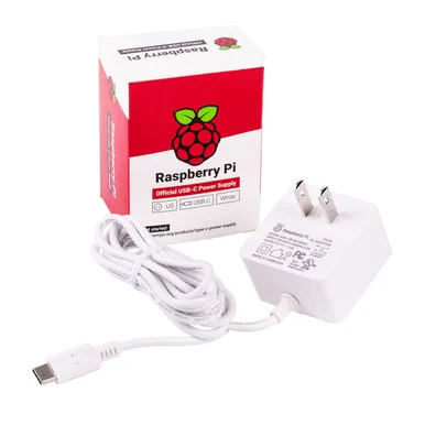 Raspberry Pi 15W USB-C Power Supply, US, White