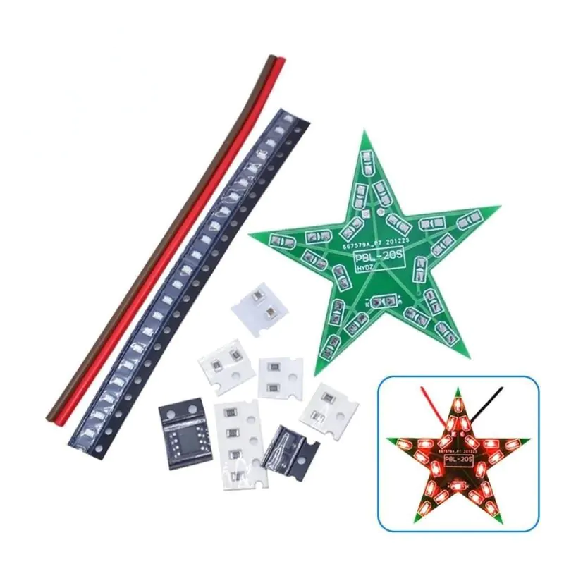 Red LED Christmas Star, DIY Surface Mount Soldering Kit, 4.5-6VDC Required, Compare to Velleman MK169, MK170, WSSA169R