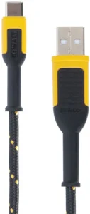 Reinforced USB-C to USB Charger Cable 4 ft Black/Yellow