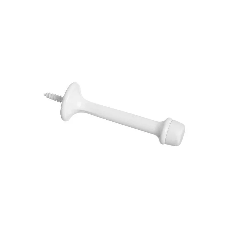Rigid Cylinder Door Stop 3 in Projection White Rubber Tip