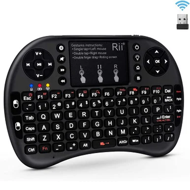 Rii i8+ Mini Wireless Touch Keyboard, Backlit, Black
