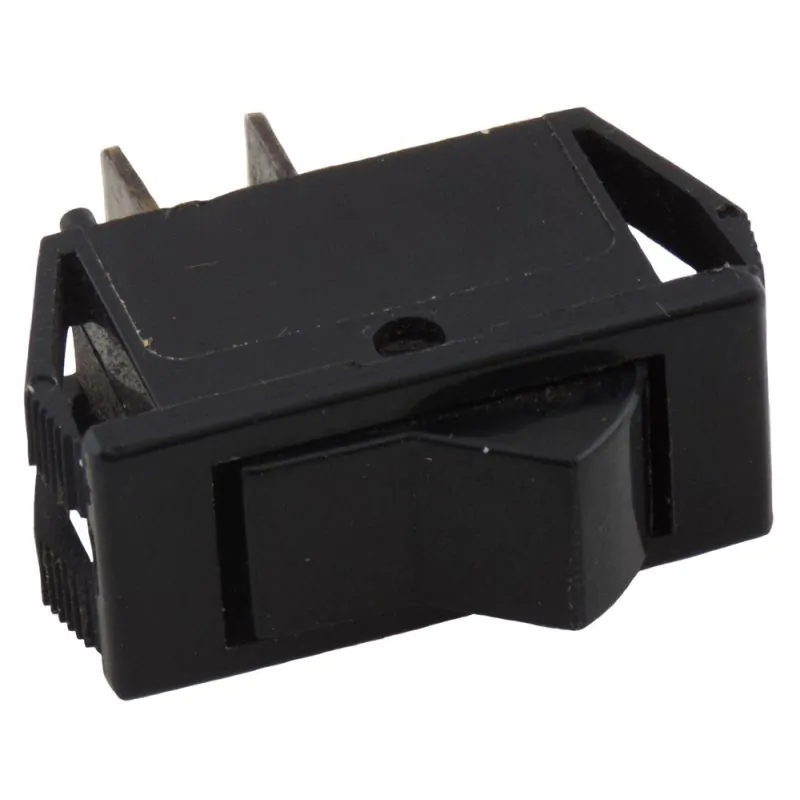 ROCKER SWITCH,10A 125V , (ON) - OFF, MOMENTARY ON - OFF,SPST, 1/4 inch QUICK SLIDE SPADE TERMINALS,SNAP-IN 1/2 inch X 1 inch CUTOUT, CHICAGO SWITCH Momentary()