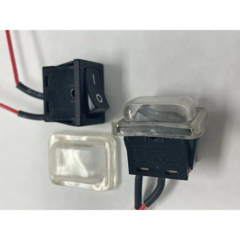 Rocker Switch SPST On-Off, LIGHT COUNTRY R19A T85U 8x20mm hole size, 2 Pin 2 Position 2A 250VAC with Water Proof Cover