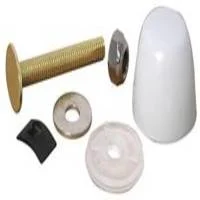 Round White Toilet Closet Bolt Caps Kit (2-Pack) with Hardware