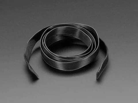 Silicone Cover Stranded-Core Ribbon Cable - 10 Wire 1 Meter Long - 28AWG Black