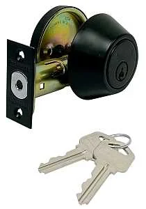 Single Cylinder Deadbolt Lock, Matte Black