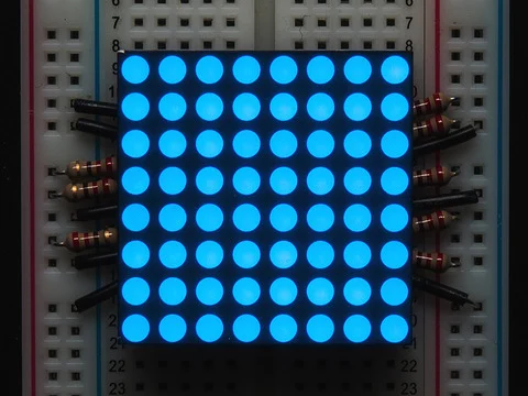 Small 1.2" 8x8 Ultra Bright Blue LED Matrix - KWM-30881CBB