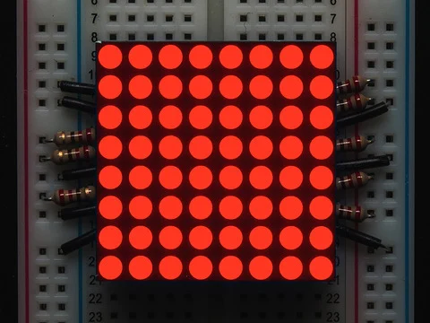 Small 1.2" 8x8 Ultra Bright Red LED Matrix - KWM-30881CVB