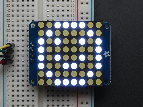 Small 1.2" 8x8 Ultra Bright White LED Matrix + Backpack - STEMMA QT / Qwiic