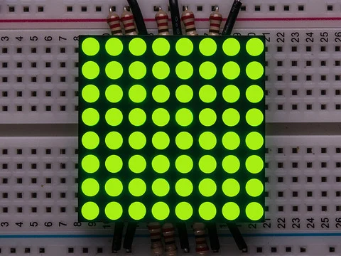 Small 1.2" 8x8 Ultra Bright Yellow-Green LED Matrix - KWM-30881CUGB