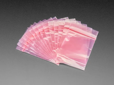 Small Pink Anti-Static Zip Top Bag - 2" x 3" - 100 Pack