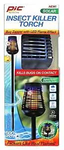 Solar Insect Killer Torch Bug Zapper w/ LED Flame Effect, 600V