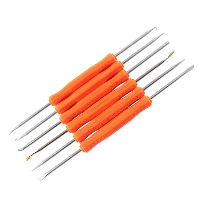 SOLDER AID TOOL 6pc KIT BEST SA-10, Includes,6 Double Ended Soldering Tools, Chip Holder, Needle, Pry Bar, Hook or Spring Hook, Fork, Reamer, Scraper, Knife, Brush