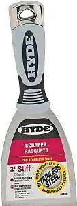 Stiff Stainless Steel Scraper with Hammer End, 3 in Blade