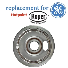 SUPCO DP5024 6" Chrome Drip Pan for GE, Hotpoint & Roper Ranges