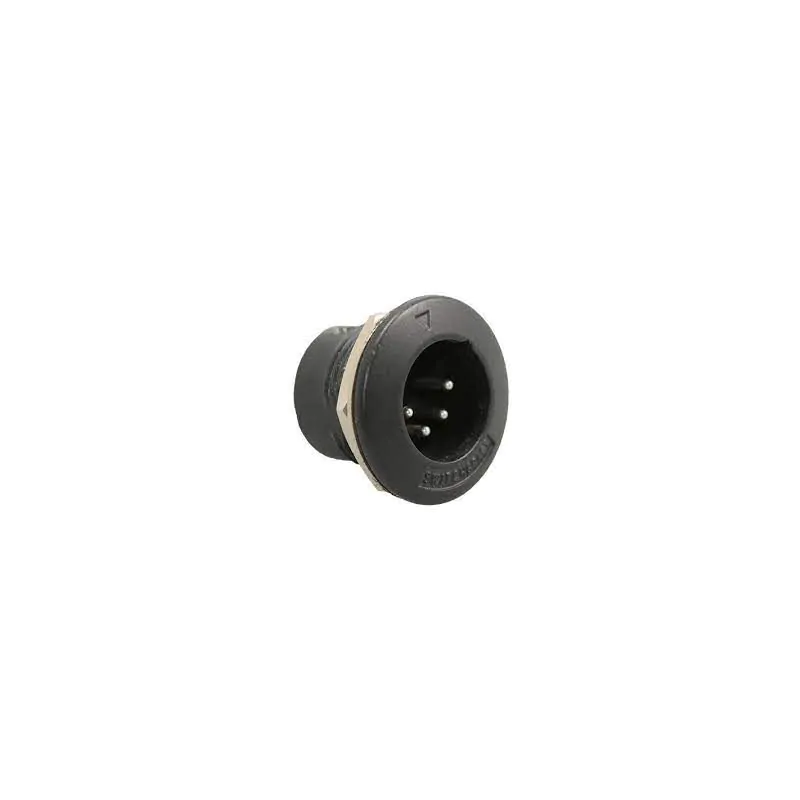SWITCHCRAFT 4 PIN MALE XLR PANEL MOUNT CONNECTOR .812 inch 20.64MM MOUNTING HOLE