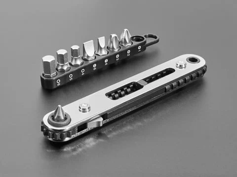 Thin Right Angle Ratchet Wrench Set with 9 Bits - Rubicon RGH-9A