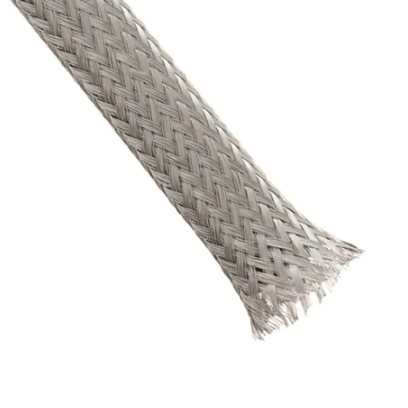 Tinned Copper Flat Flexible Braid, 1 inch Wide, Ground Strap Braided Sheilding Sleeve