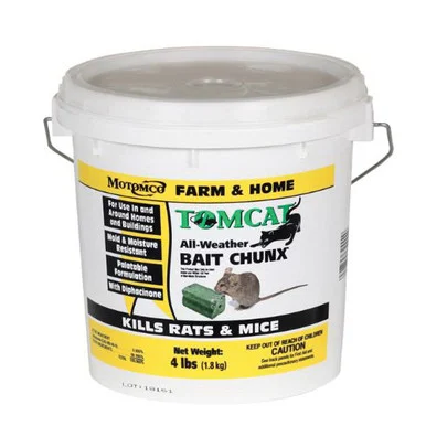 TomcatRat and Mouse Bait, 4.062 lb, Pail, Chunx