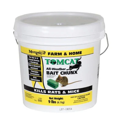 TomcatRat and Mouse Bait, 9.062 lb, Pail, Chunx