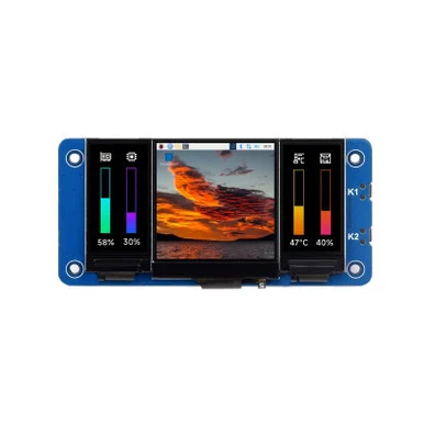 Triple LCD HAT For Raspberry Pi, 1.3inch IPS LCD and Dual 0.96inch IPS LCD