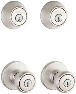 Tylo Entry Knob & 660 Deadbolt Combo Pack, Satin Nickel, Keyed Alike