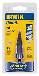 Unibit No. 4 Step Drill Bit 3/16–7/8 in HSS, 12-Step