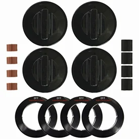 Universal Gas Range Replacement Knobs, Black, 4-Pack