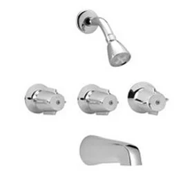 VE-870C 3-Handle Tub & Shower Faucet, Chrome