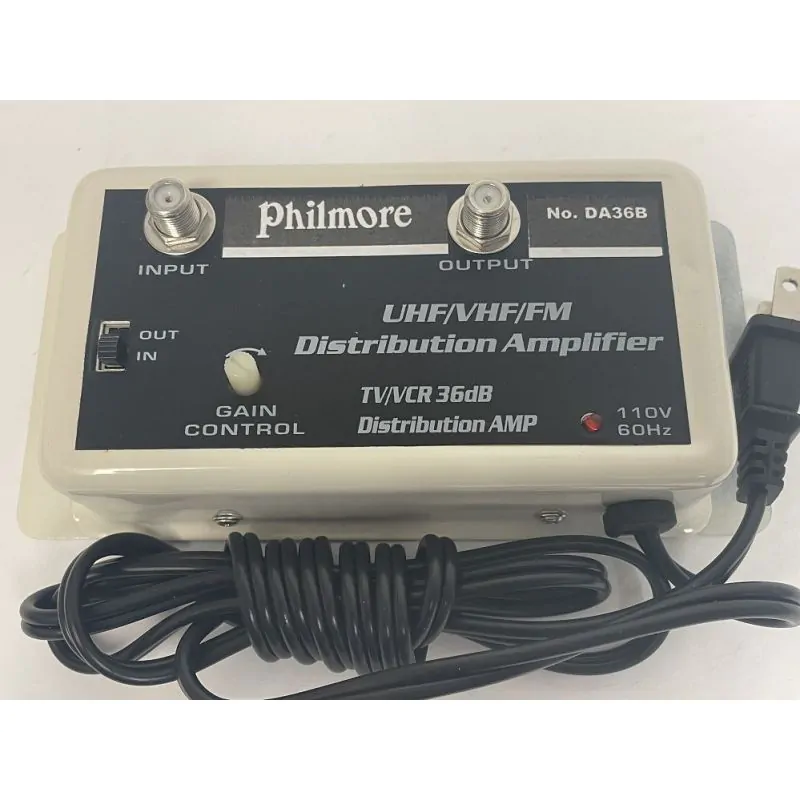 VHF UHF AMP 36db Antenna or Cable TV Distribution Amplifier