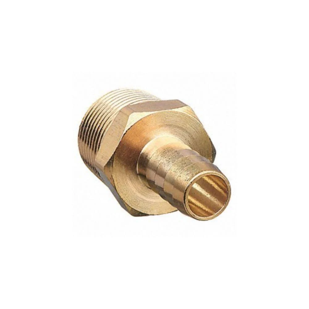 W139-68 BULK 1/2" MIP X 3/8" Hose Barb Brass Fitting