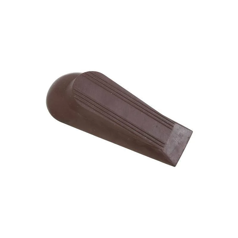 Wedge Door Stop 5 in Brown Rubber Standard Duty