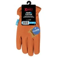 XL aquaHIDE Buffalo Leather Work Gloves with Elastic Cuff